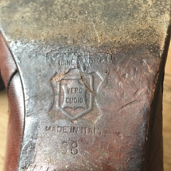 Vtg Italian Tooled Leather Fold-Over Boot 38 - Picture 8 of 8